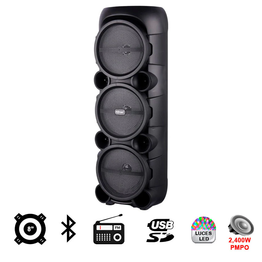 LINKBITS BAFLE 3 X 8" SONIDO PORTÁTIL Y MULTIFUNCIONAL