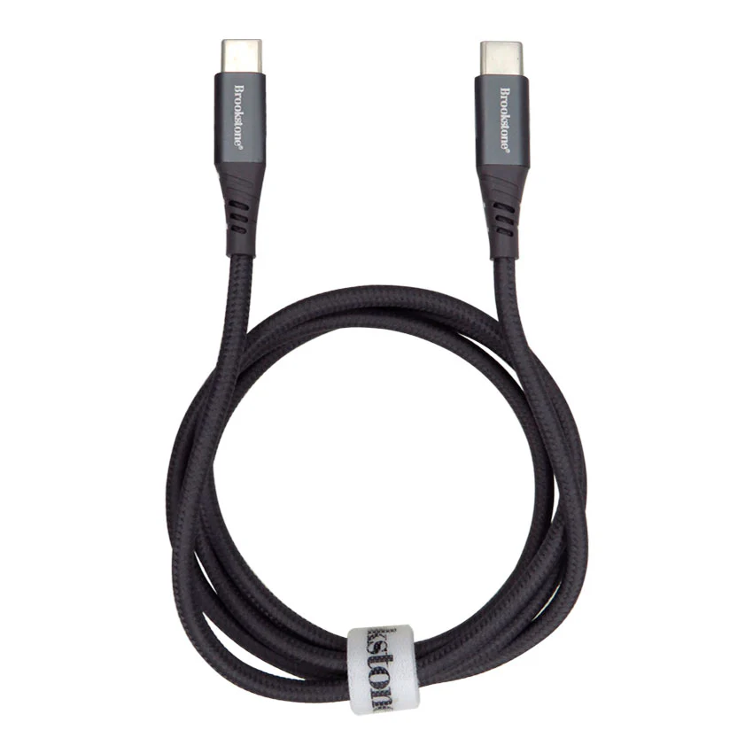 BROOKSTONE CABLE USB TIPO C A TIPO C DE 60W 1.2M GRIS